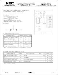 B30A45VN datasheet: Schottky barrier diode stack for switching type power supply applications, converter and chopper applications B30A45VN
