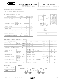 BF599 datasheet: NPN transistor for high frequency applications, VHF band amplifier applications BF599