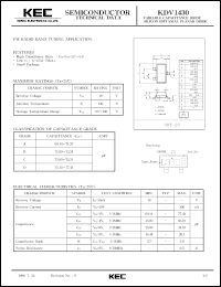 KDV1430C datasheet: Silicon diode for FM radio band tuning applications KDV1430C