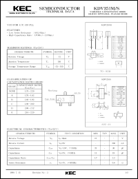 KDV251EM datasheet: Variable capacitance diode (VCO) for C/P, CB PLL KDV251EM