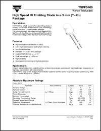 TSPF5400 datasheet: High speed IR emitter diode TSPF5400