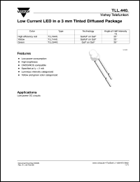 TLLG4400 datasheet: Low current Green (565 nm) LED TLLG4400