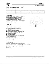 TLMK3102 datasheet: Red (643 nm) SMD LED TLMK3102