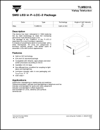 TLMB3100 datasheet: Blue (428 nm) SMD LED TLMB3100