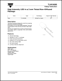 TLHK4200 datasheet: Standard High-int.red(643nm) LED TLHK4200