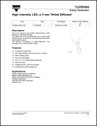 TLDR5400 datasheet: Standard High-int.red(650nm) LED TLDR5400