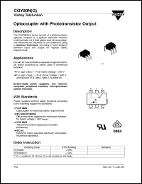 CQY80N datasheet: Opto isolator for safety application CQY80N