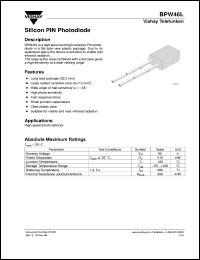 BPW46L datasheet: Photo PIN diode BPW46L