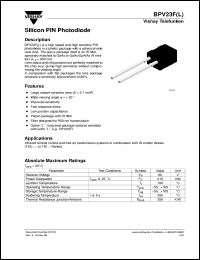 BPV23FL datasheet: Photo PIN diode BPV23FL