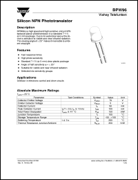 BPW96C datasheet: Photo transistor BPW96C