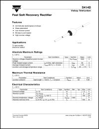 S414D datasheet: Fast recovery rectifier for general purpose applications for power conversion S414D