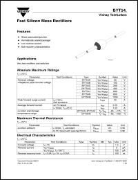 BYT54G datasheet: Fast recovery rectifier for general purpose applications for power conversion BYT54G