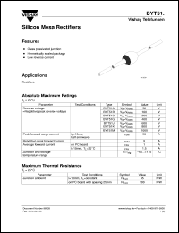 BYT51M datasheet: Standard recovery rectifier for general purpose applications for power conversion BYT51M