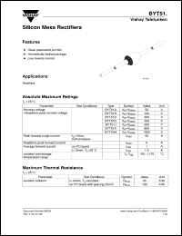 BYT51B datasheet: Standard recovery rectifier for general purpose applications for power conversion BYT51B