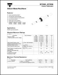 BYW83 datasheet: Standard recovery rectifier for general purpose applications for power conversion BYW83