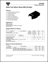 BYG22B datasheet: Ultra fast recovery rectifier for general purpose applications for power conversion BYG22B