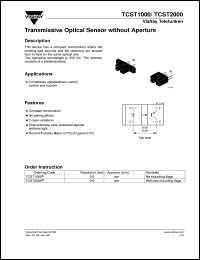 TCST1000 datasheet: Transmissive optical sensor TCST1000