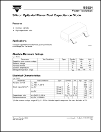 BB824-3 datasheet: Small signal capacitance diode for frequency tuning in FM radio tuners BB824-3