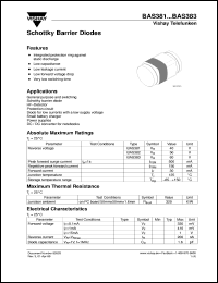 BAS381 datasheet: Small signal Schottky barrier diode for ultra high-speed switching applications and protection circuit BAS381