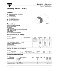 BAS282 datasheet: Small signal Schottky barrier diode for ultra high-speed switching applications and protection circuit BAS282