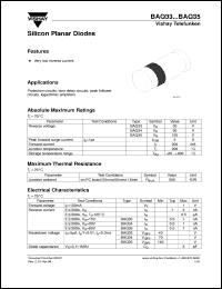 BAQ34 datasheet: Small signal switching diode for general purpose applications BAQ34