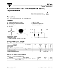BF988 datasheet: N-Channel depletion mode dual-gate Si-MOSFET RF transistor BF988