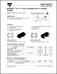 S904TR datasheet: RF MOSMIC (MOS Monolithic Integrated Circuit) transistor S904TR