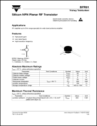 BFR91 datasheet: NPN small signal RF transistor BFR91