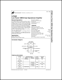 LPC662AIMX datasheet: Low Power CMOS Dual Operational Amplifier LPC662AIMX