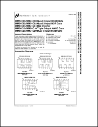 MM54C00J/883 datasheet: Quad 2-Input NAND Gate MM54C00J/883