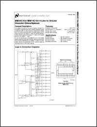 MM54C154J-MIL datasheet: 4-Line to 16-Line Decoder/Demultiplexer MM54C154J-MIL