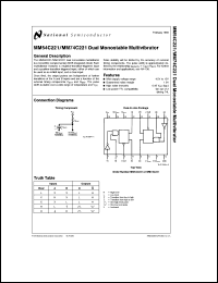 MM54C221J/883 datasheet: Dual Monostable Multivibrator MM54C221J/883