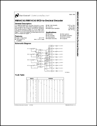 MM54C42J/883 datasheet: BCD-to-Decimal Decoder MM54C42J/883