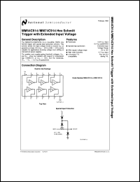 MM54C914J/883 datasheet: Hex Schmitt Trigger with Extended Input Voltage MM54C914J/883
