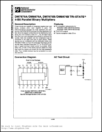 DM7875A datasheet: 4-bit parallel binary multiplier. Pin compatible with SN54284 DM7875A