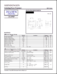 2SA1876 datasheet: Low-saturation high-speed voltage switching bipolar transistor 2SA1876