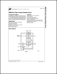 MM58342N datasheet: High Voltage Display Driver MM58342N