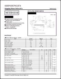 MTD1110 datasheet: Stepper motor driver MTD1110