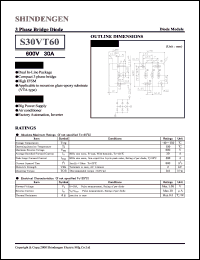 S30VT60 datasheet: 3-phase general purpose bridge module rectifier S30VT60