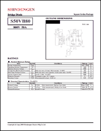 S50VB80 datasheet: General purpose DIL bridge rectifier S50VB80
