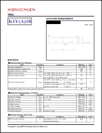 K1V(A)10 datasheet: Sidac (Bi-directional thyristor) K1V(A)10