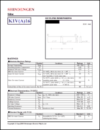 K1V(A)16 datasheet: Sidac (Bi-directional thyristor) K1V(A)16