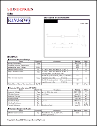 K1V36(W) datasheet: Sidac (Bi-directional thyristor) K1V36(W)