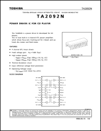 TA2092N datasheet: Power driver IC for CD player TA2092N