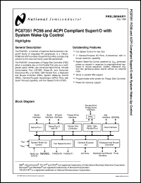 PC87351-ICK/VLA datasheet: PC98 and ACPI Compliant SuperI/O with System Wake-up Control PC87351-ICK/VLA