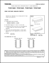 TC9215AP datasheet: High voltage analog switch TC9215AP