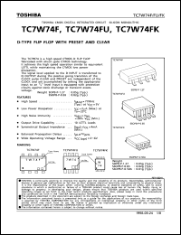 TC7W74FK datasheet: D-type flip flop with preset and clear TC7W74FK