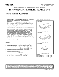 TC74LVX157FT datasheet: Quad 2 channel multiplexer TC74LVX157FT