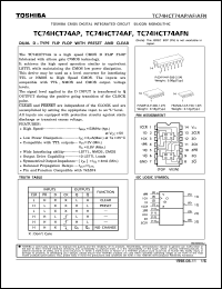 TC74HCT74AP datasheet: Dual D-type flip lop with preset and clear TC74HCT74AP