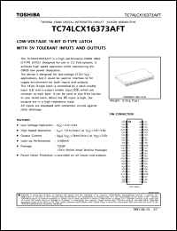 TC74LCX16373AFT datasheet: Low voltage 16 bit D-type latch with 5v tolerant inputs and outputs TC74LCX16373AFT